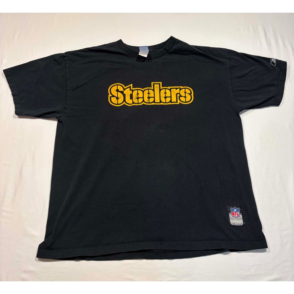 Reebok NFL Pittsburgh Steelers T-Shirt Mens XL Black Short Sleeve R241A